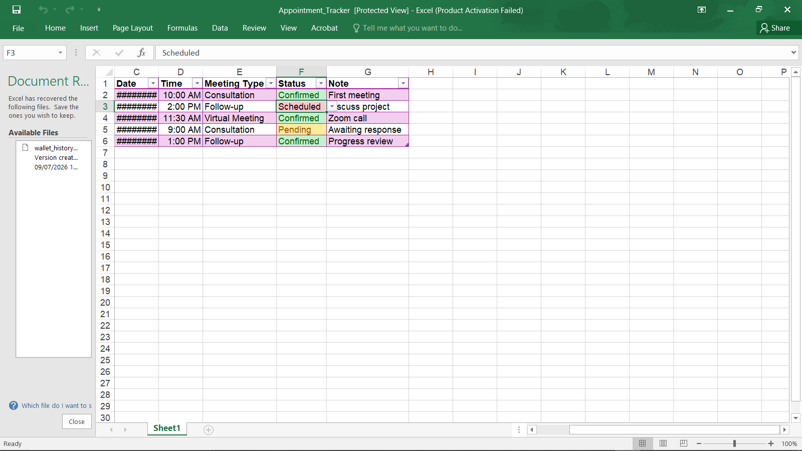 Appointment Tracking System